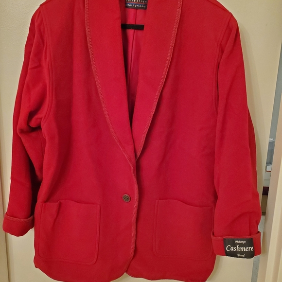 Red nwe wool&cashmere Jacket Xl - Picture 1 of 3